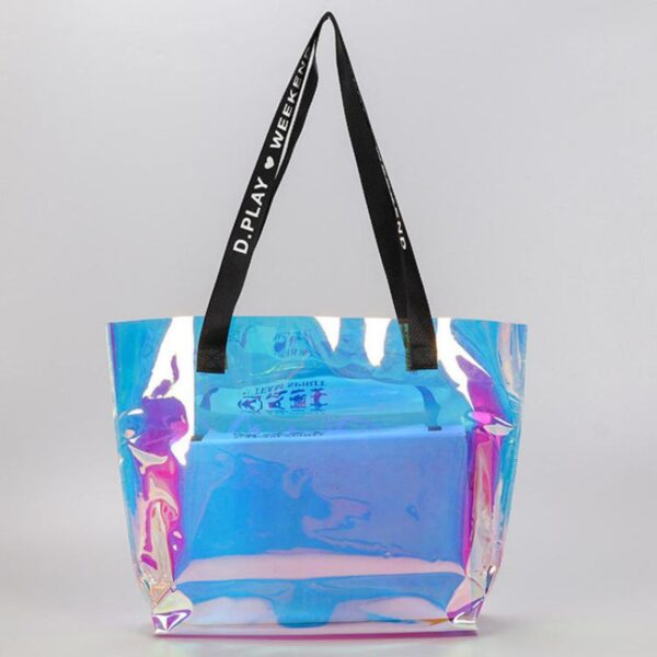 Holographic PVC Shopping Tote Beach Bag (2)