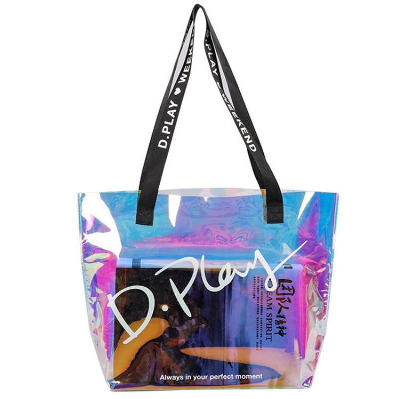 Holographic PVC Shopping Tote Beach Bag (4)