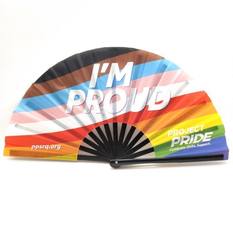 Custom Bamboo Rainbow Hand Fan (4)