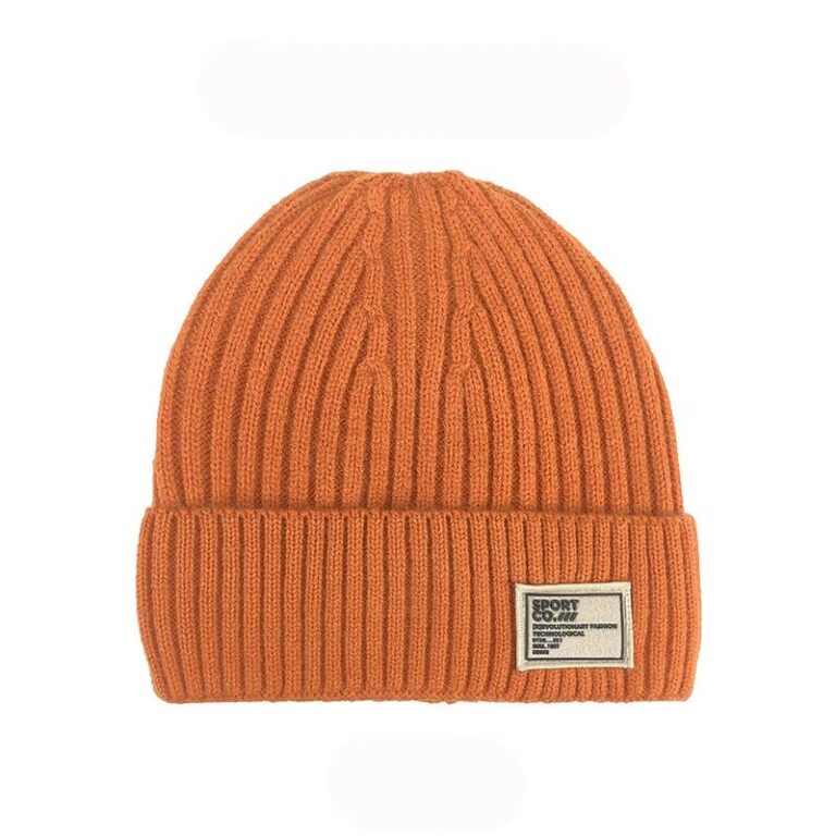 Ribbed Knitted Beanie Cap